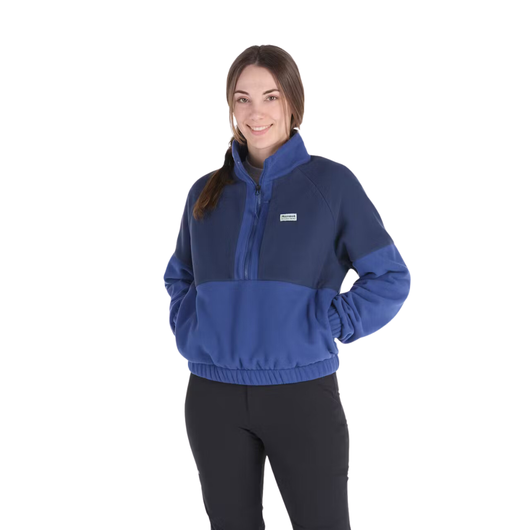 Marmot Retro Rocklin Womens 1/2 Zip Fleece - Twighlight Blue/Arctic Navy