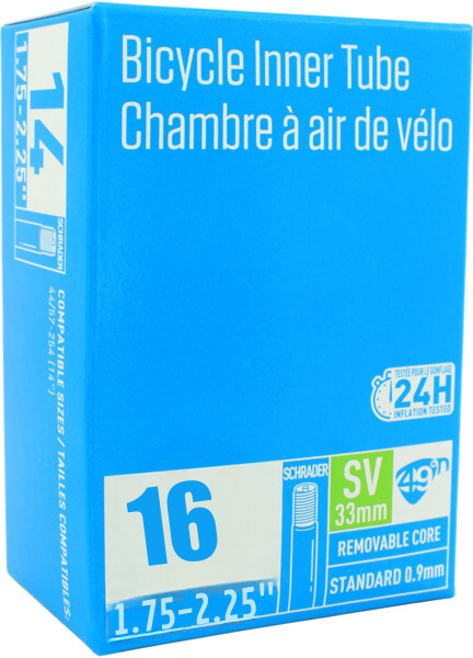49°N 16" x 1.75-2.25 Schrader Valve 40mm Inner Tube