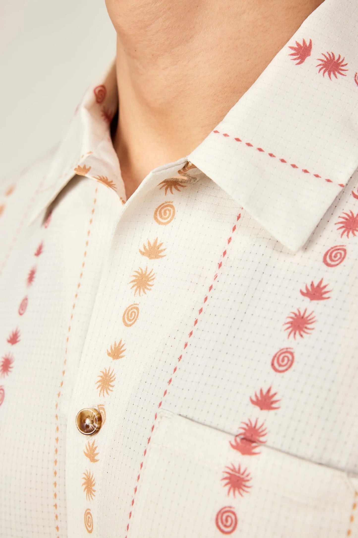 686 Nomad Perforated Button Down Shirt - Southwest Limestone