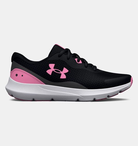 Under Armour Surge 3 Kids Running Shoes - Black/Pink
