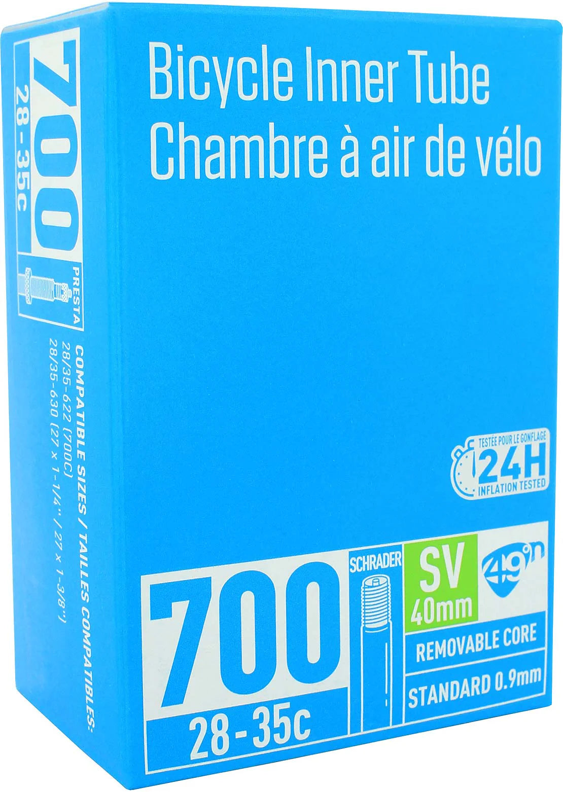 49°N 700C x 28-35mm Schrader Valve Inner Tube