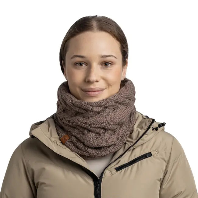Buff Caryn Knitted & Fleece Neckwarmer - Cobblestone