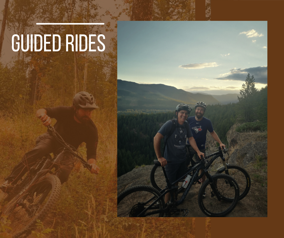 Guiding mountain biking at the Candle Creek Trails in Clearwater BC, near Wells Gray Provincial Park.