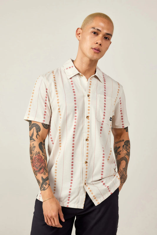 686 Nomad Perforated Button Down Shirt - Southwest Limestone