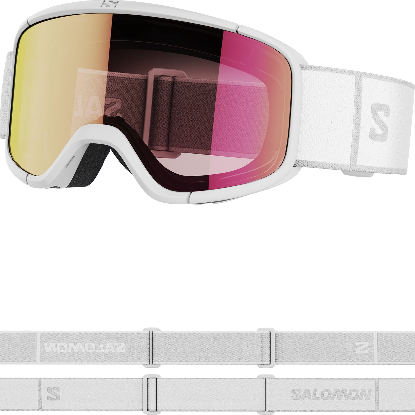 Salomon Aksium 2.0 S Goggles - White with Univ. Ruby