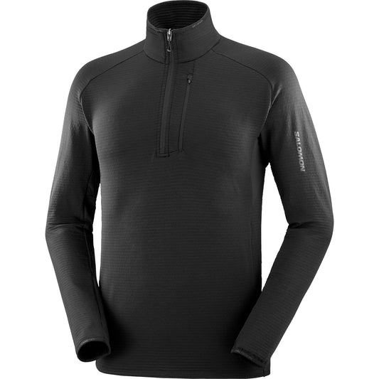Salomon Essential Lightwarm Mens Half Zip Sweater - Black