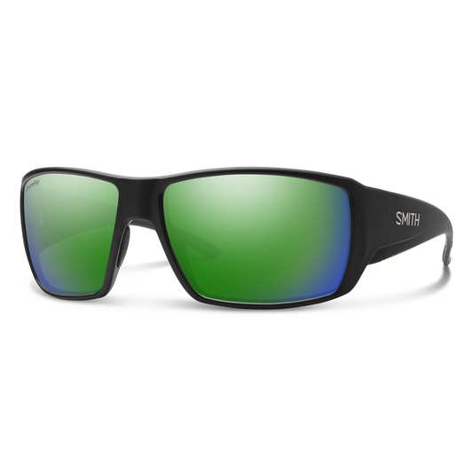 Smith Guide's Choice Sunglasses - Matte Black w. ChromaPop Glass Polarized Green Mirror Lens