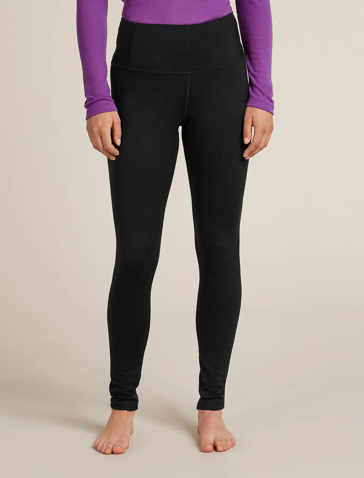 Icebreaker Women's Merino 200 Oasis High Rise Thermal Leggings - Black
