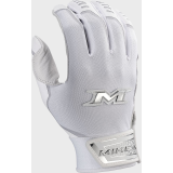 Miken Pro Series Slo-Pitch Batting Gloves: Adult White