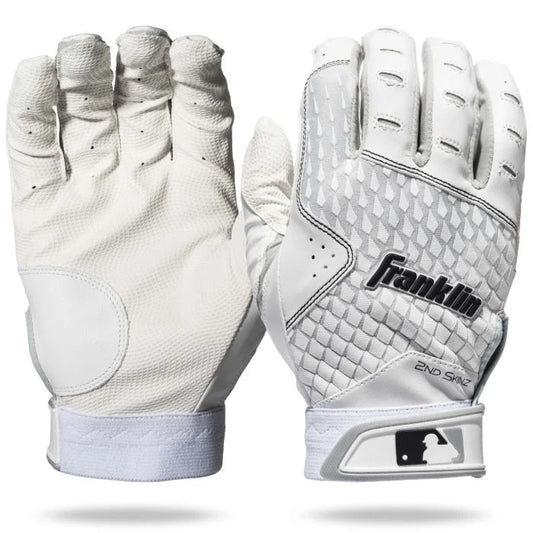 Franklin Adult 2nd Skins Batting Gloves - White