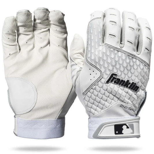 Franklin Youth 2nd Skins Batting Gloves - White