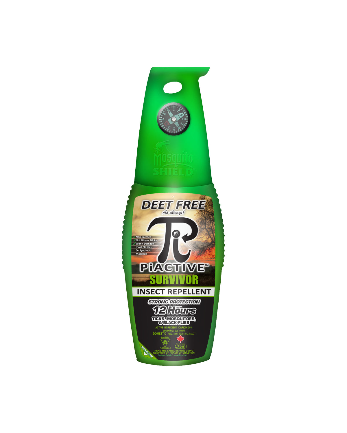 PiACTIVE Survivor 100% Deet Free Insect Repellent 175ml Pump Spray