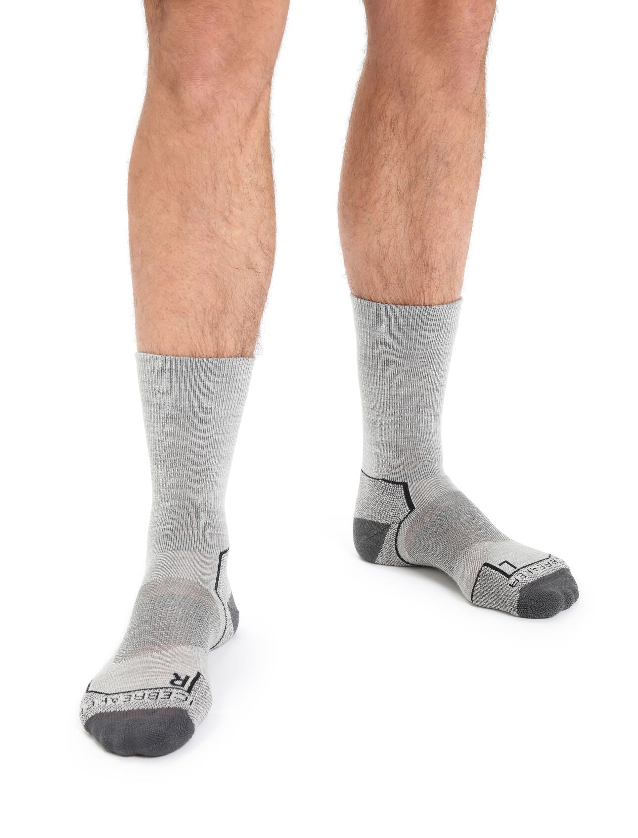 Icebreaker Merino Hike+ Light Crew Mens Socks - Blizzard Heather