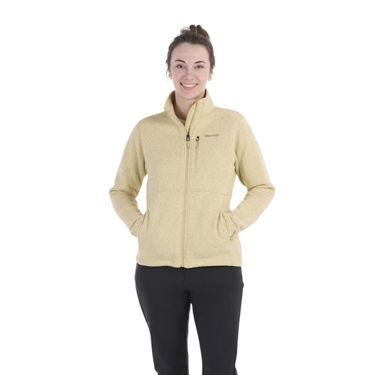 Marmot Drop Line Full Zip Womens Fleece Jacket - Light Oak