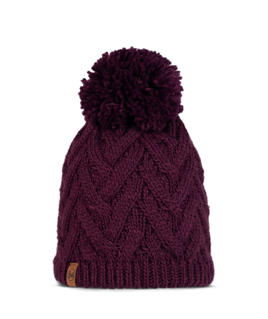 Buff Caryn Knitted Fleece Beanie - Dahlia