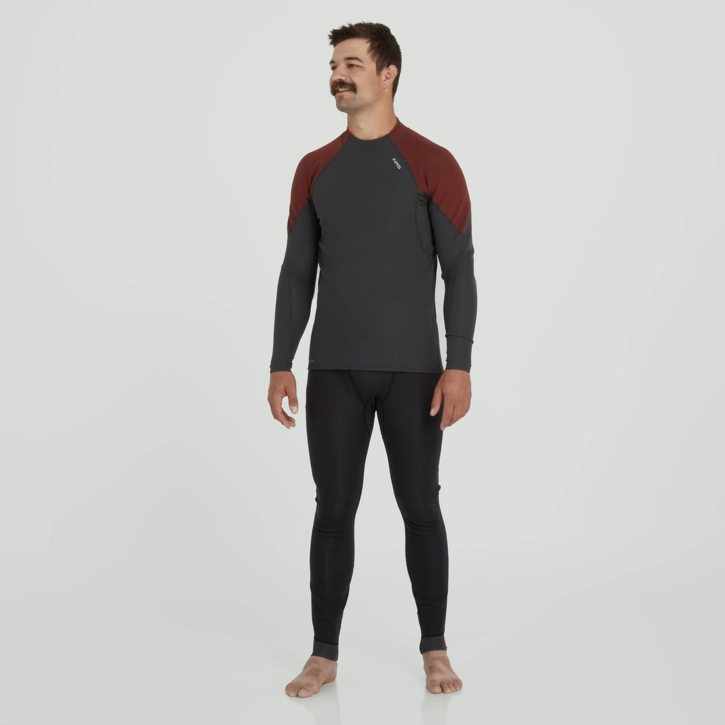 NRS Men's HydroSkin 0.5 Long-Sleeve Shirt - Graphite/Brick