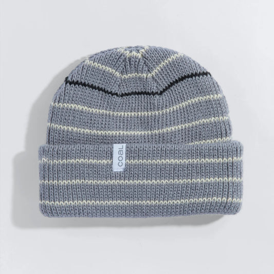 Coal Frena Thick Knit Cuff Beanie - Grey Mid Stripe