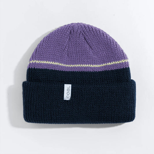 Coal Frena Thick Knit Cuff Beanie - Navy Blocked Stripe