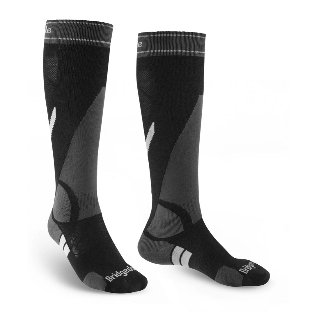 Bridgedale Mens Ski Lightweight Merino Endurance Socks - Black/Grey