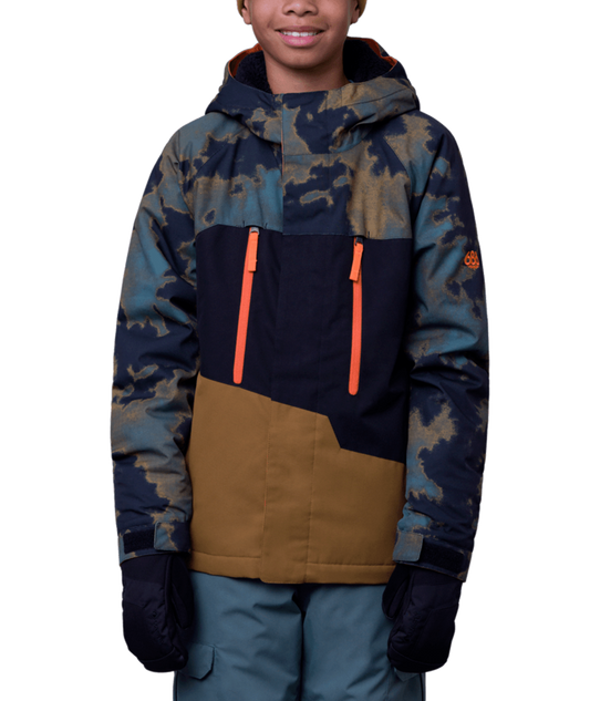 686 Boys Geo Insulated Jacket in Breen Nebula Colourblock