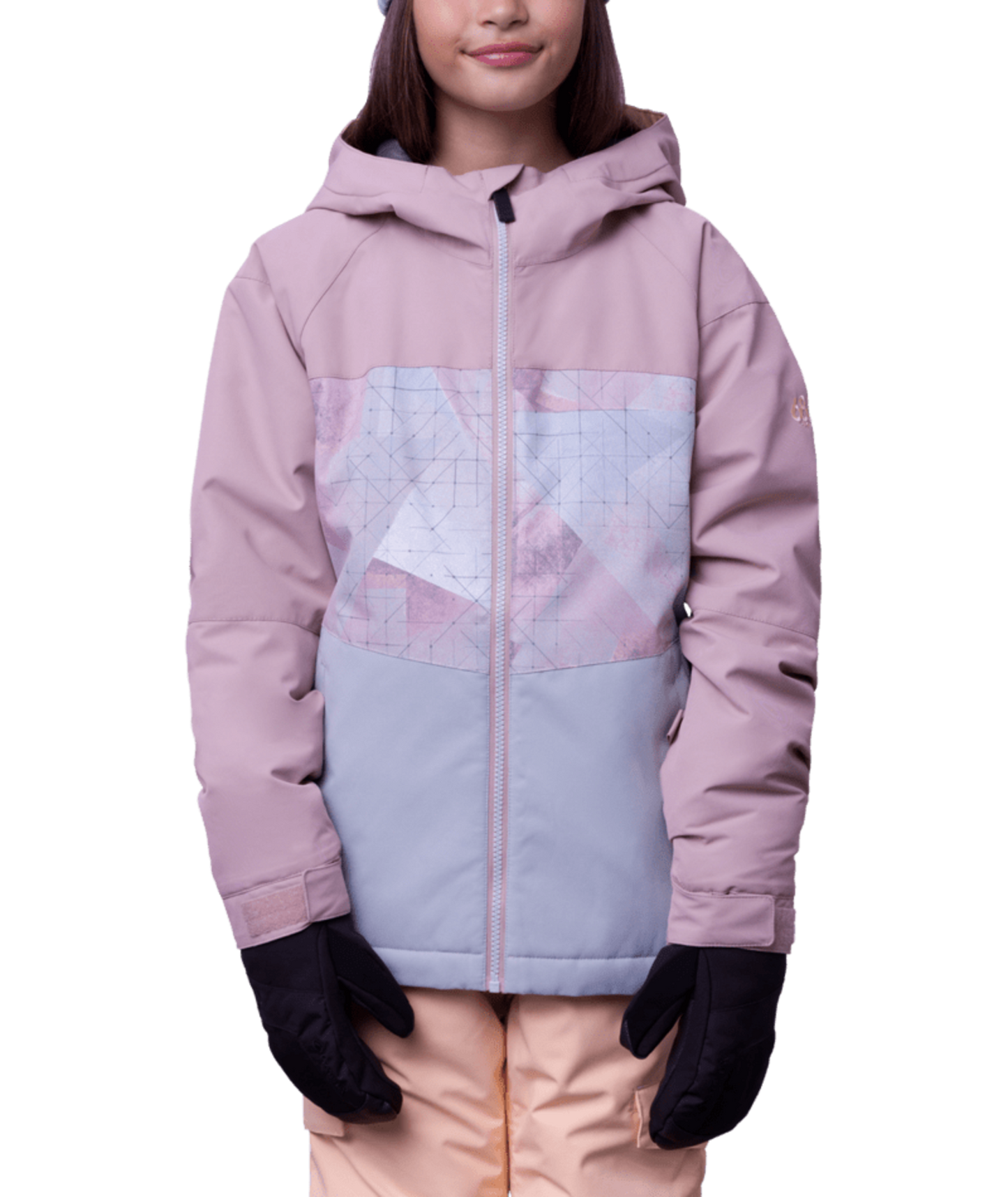 686 Girls Athena Winter Jacket in Dusty Mauve Colourway
