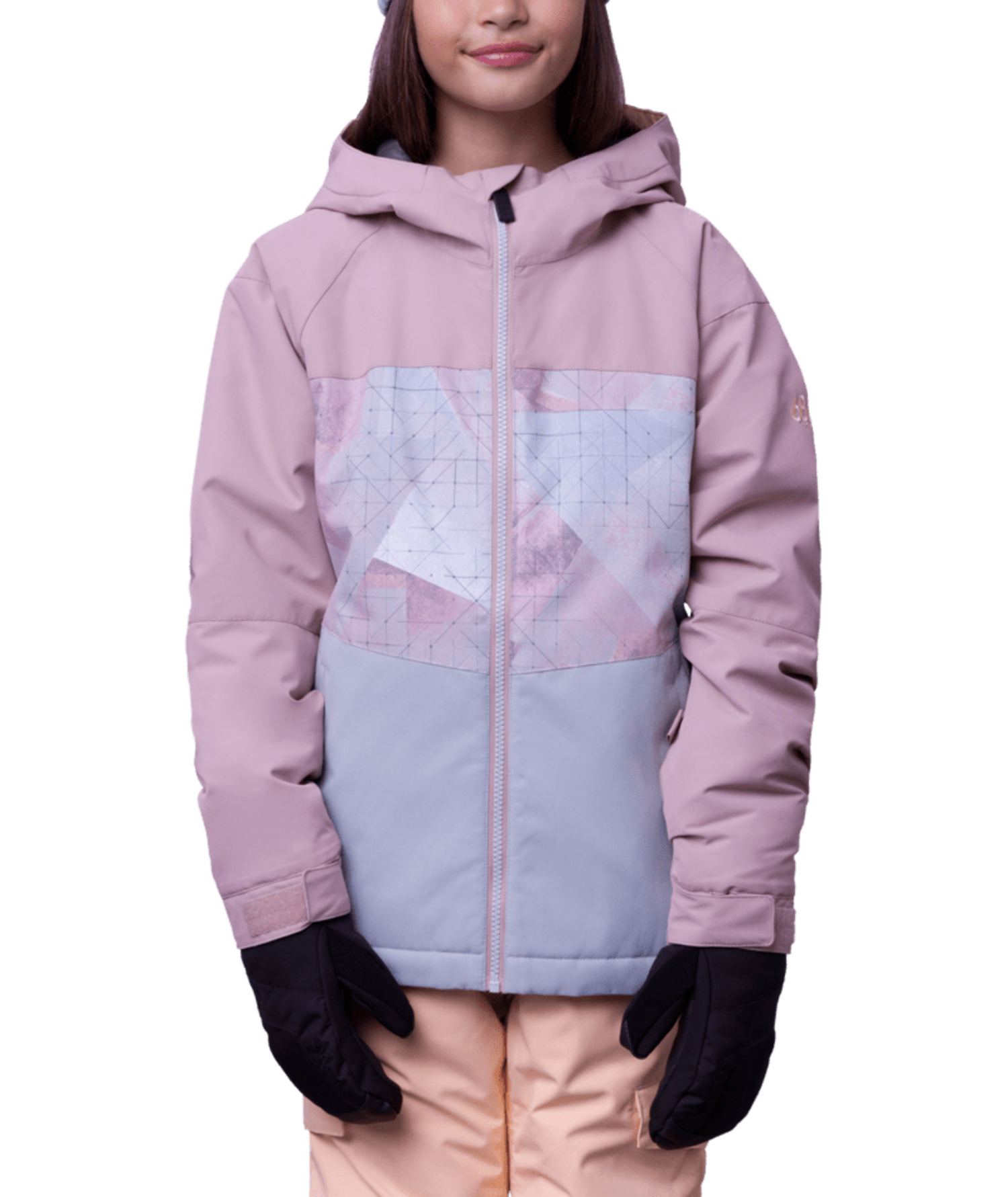 686 Girls Athena Winter Jacket in Dusty Mauve Colourway