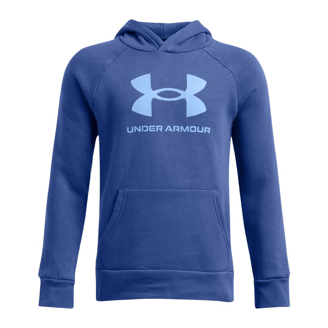 Under Armour Boys Big Logo Rival Fleece Hoodie - Blue