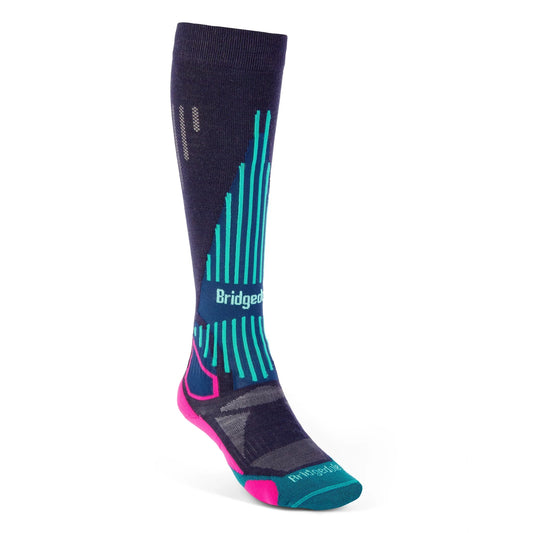 Bridgedale Womens Ski Lightweight Merino Endurance Socks - Dark Denim/Pink