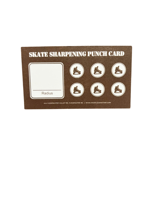 Wells Gray Outfitters Skate Sharpening 6x Punch Card