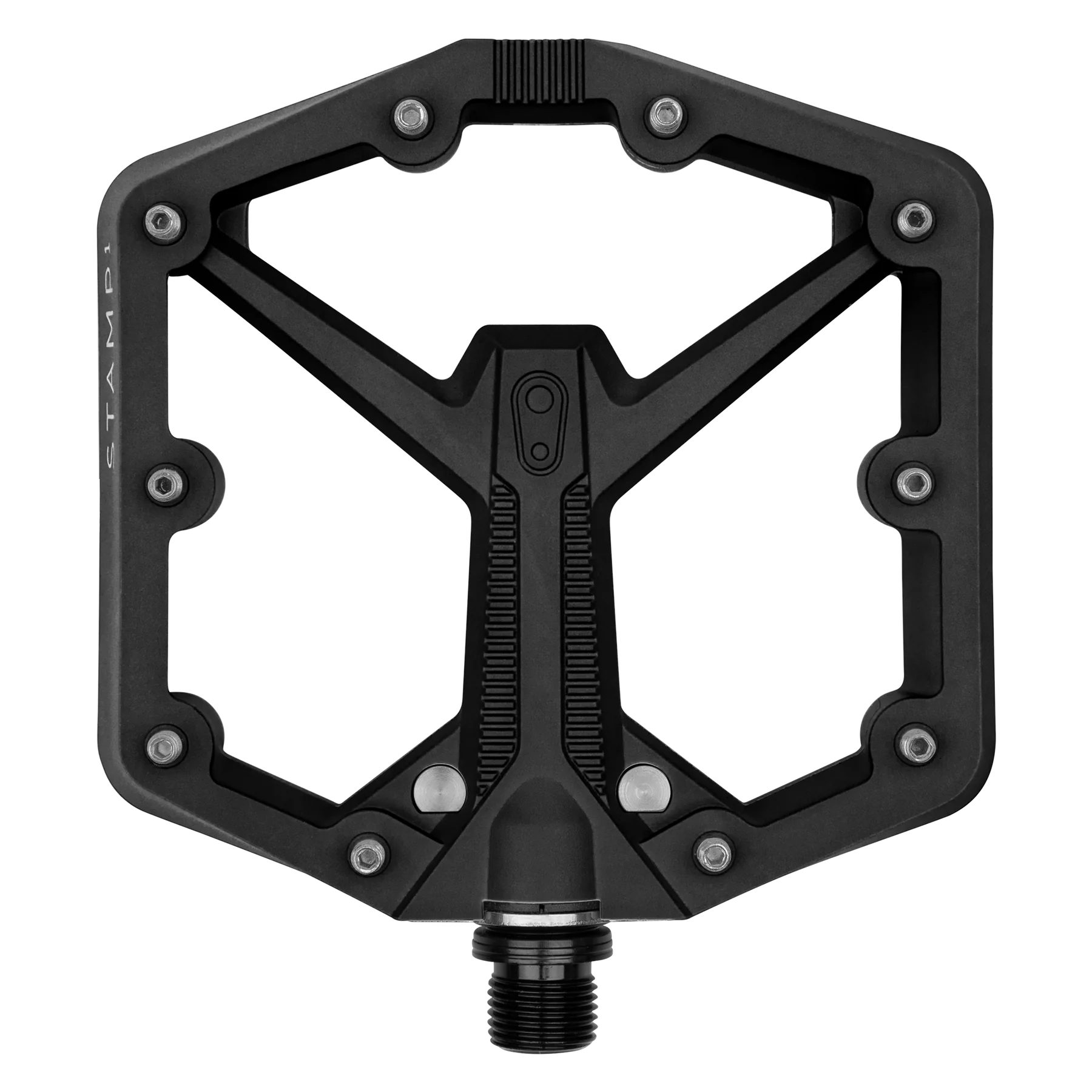 Black Crank Brothers Stamp 1 mountain bike pedals.