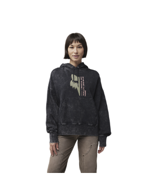 Fox Womens Throttle Oversized Fleece Pullover - Black