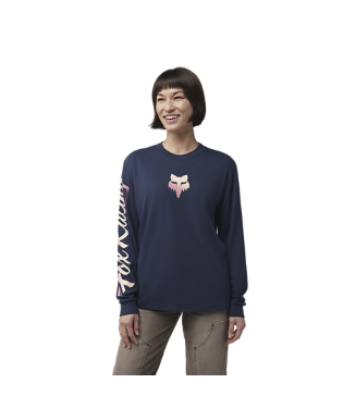 Fox Scripted Womens Long Sleeve Tee - Midnight