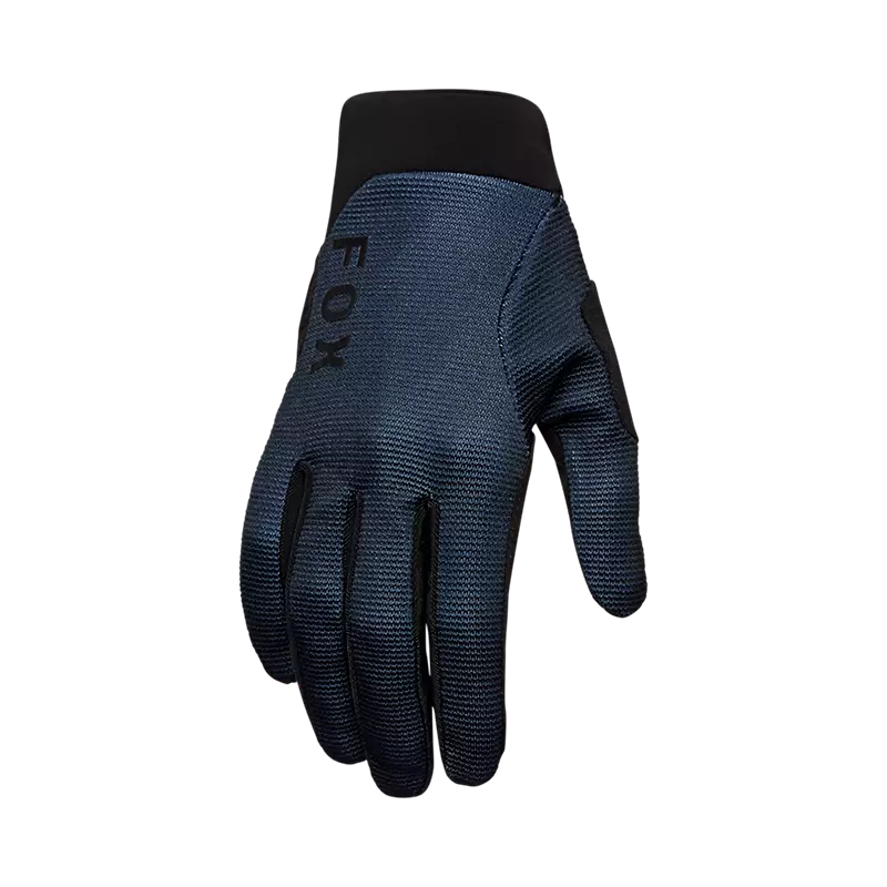 A single navy blue Fox Ranger Gel women's glove with gel padding on the palm and brand logo visible.