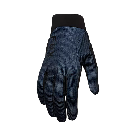 A single navy blue Fox Ranger Gel women's glove with gel padding on the palm and brand logo visible.