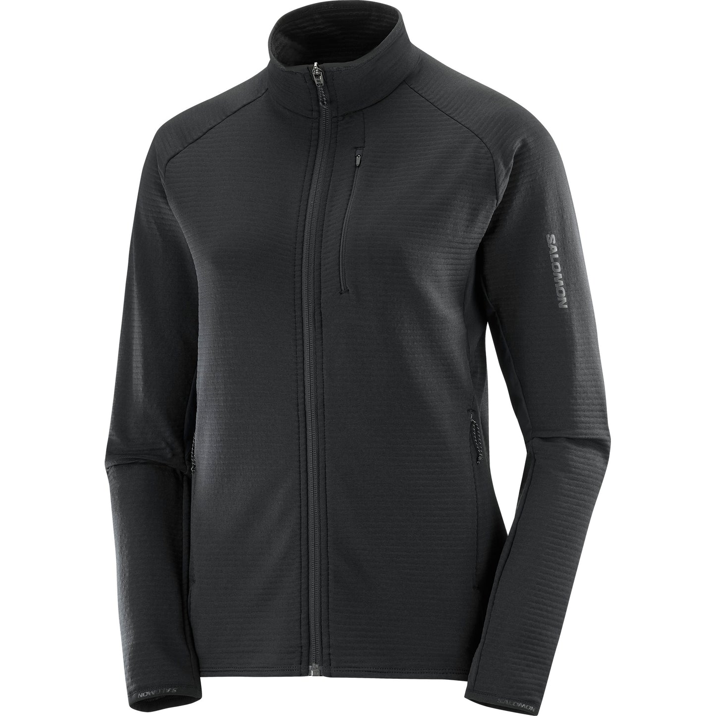 Salomon Essential Lightwarm Womens Full Zip Fleece - Black