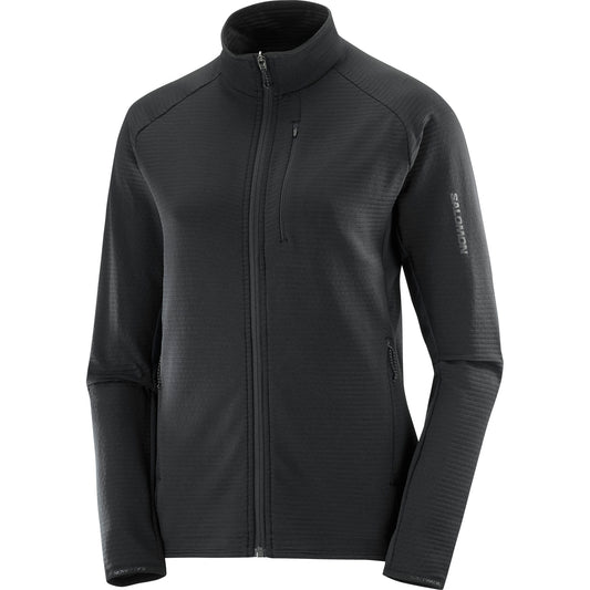 Salomon Essential Lightwarm Womens Full Zip Fleece - Black
