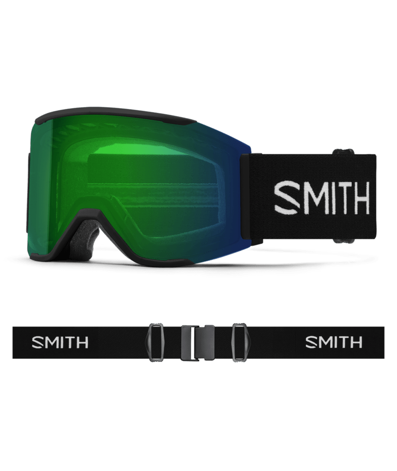 Smith Squad Mag Black + ChromaPop Everyday Green Mirror Lens