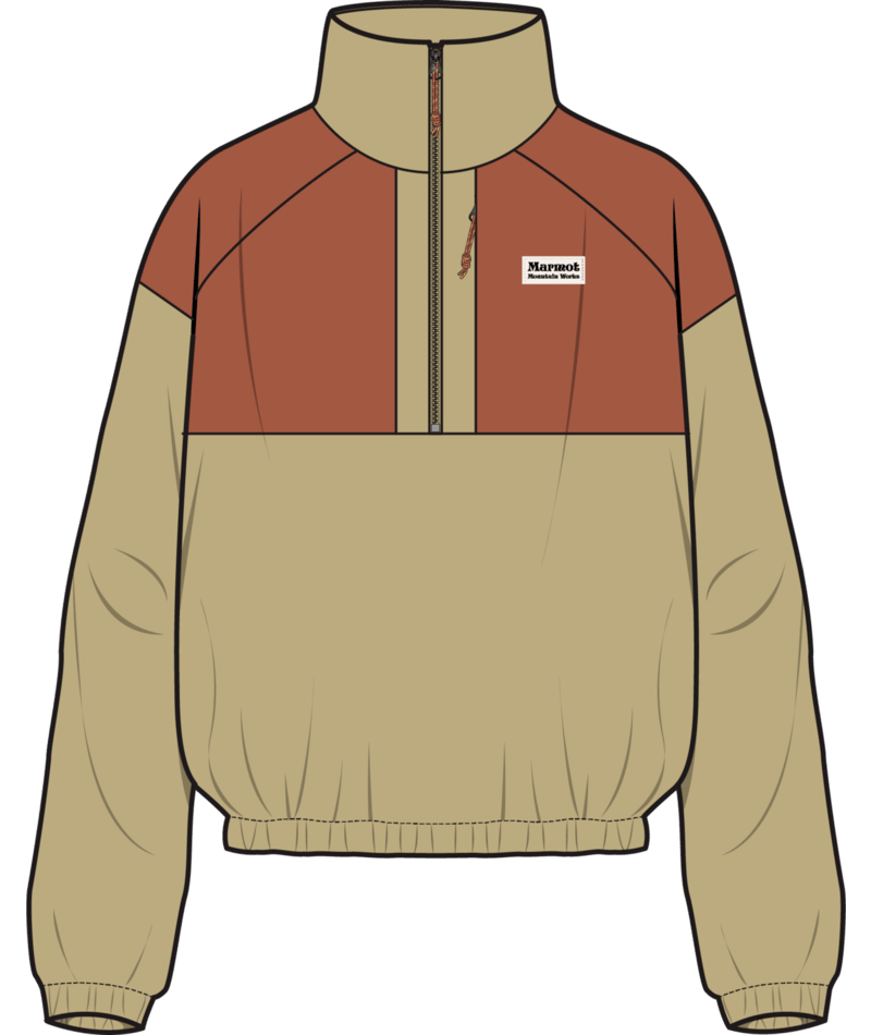 Marmot Womens Retro Rocklin 1/2 Zip - Light Oak Auburn