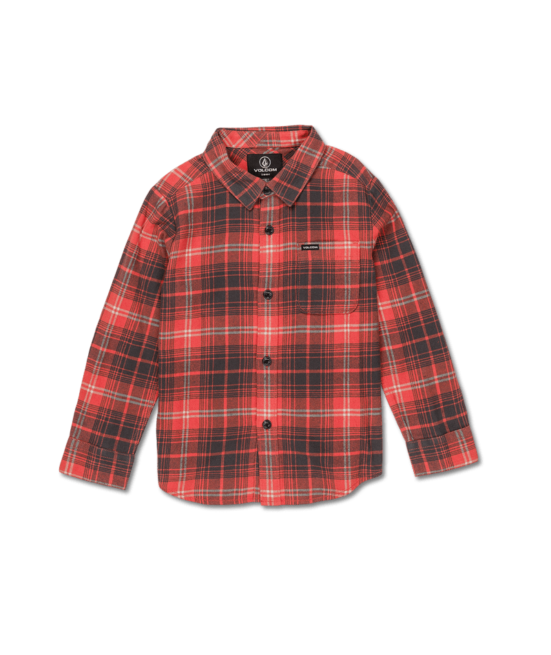 Volcom Caden Big Boys Flannel Shirt - Red