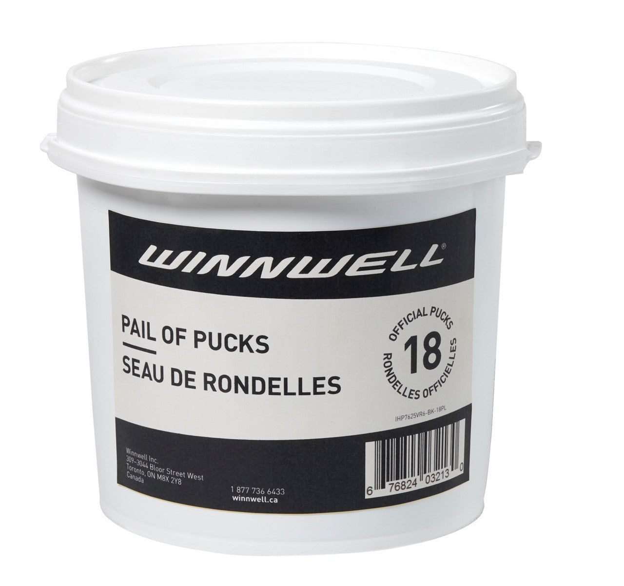 Winnwell Pail of 18 Pucks