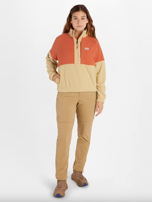 Marmot Womens Retro Rocklin 1/2 Zip - Light Oak Auburn