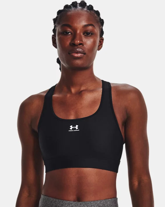 Under Armour Women's HeatGear® Mid Padless Sports Bra - Black