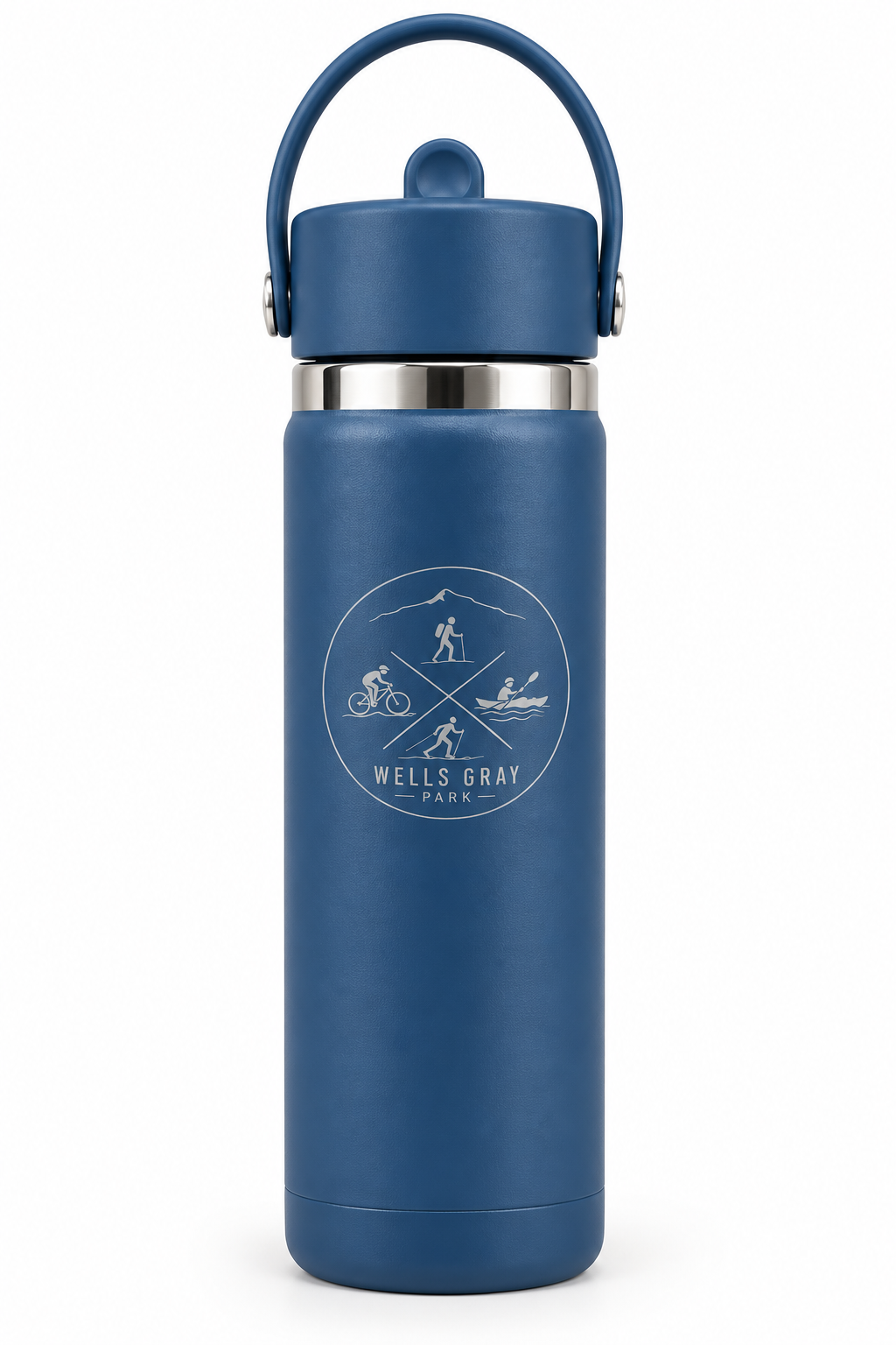 Wells Gray Park Custom Hydroflask 24oz Wide Mouth Bottle with Flex Straw Cap