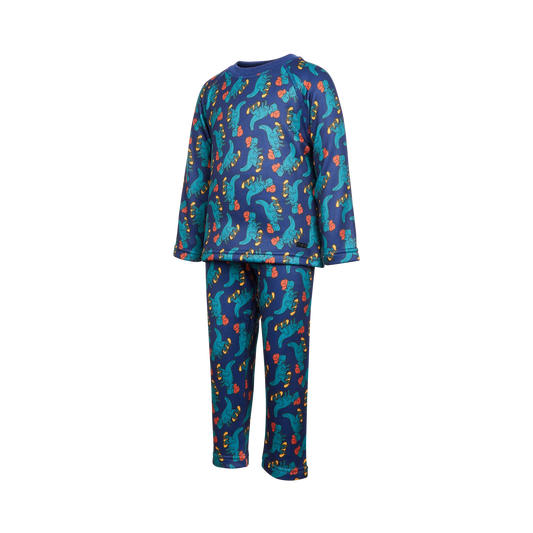 Kombi Velvet Fleece Childrens Base Layer Set - Gaming Dino