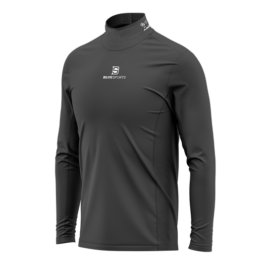 Blue Sports Long Sleeve Shirt With Built In Neck Guard - Senior