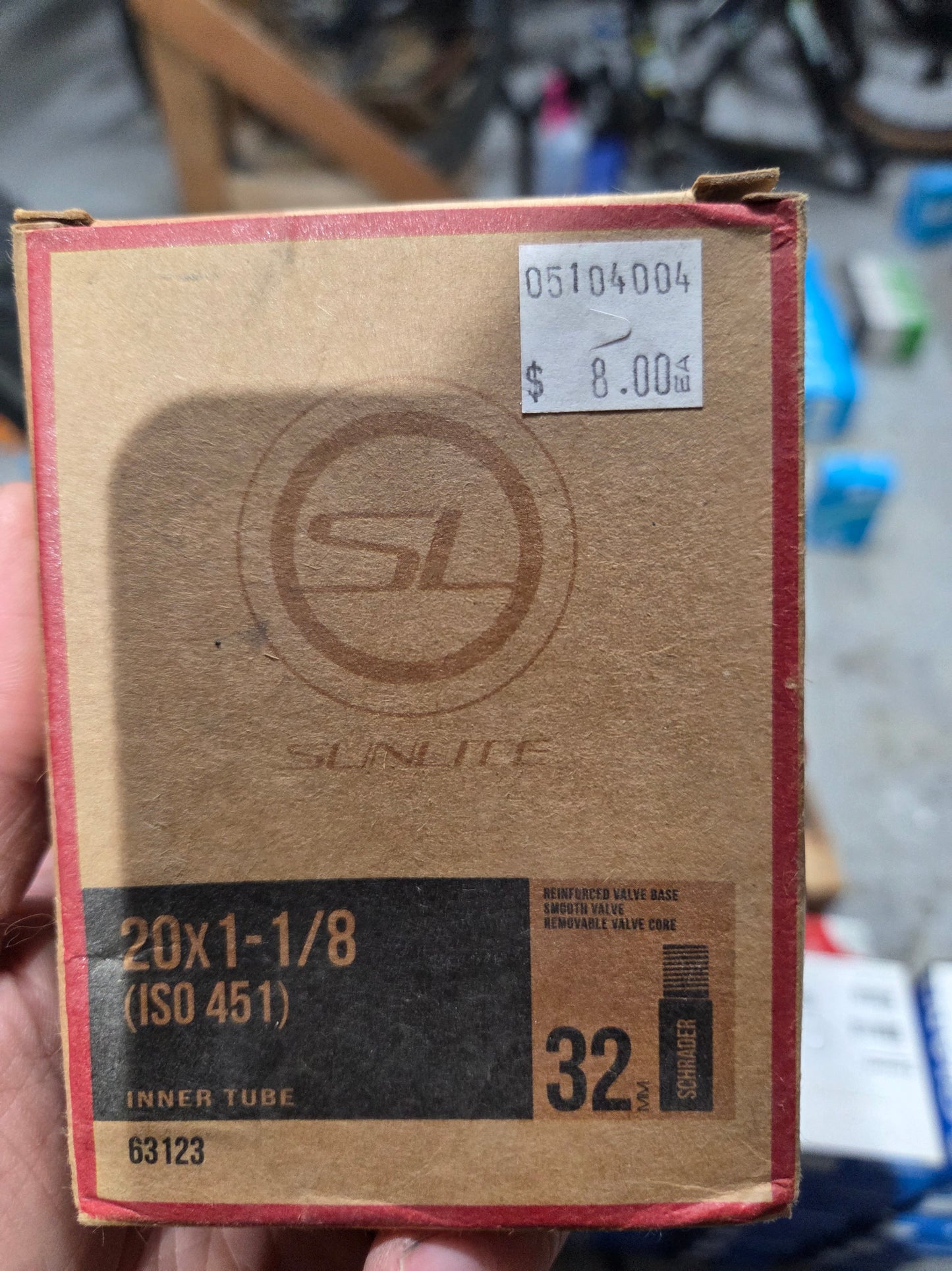 Sunlite 20 × 1⅛ 32mm Schrader Valve Inner Tube