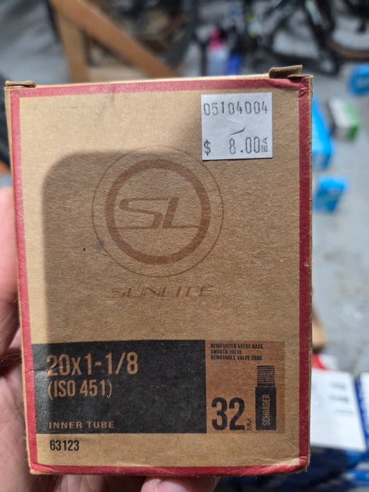 Sunlite 20 × 1⅛ 32mm Schrader Valve Inner Tube