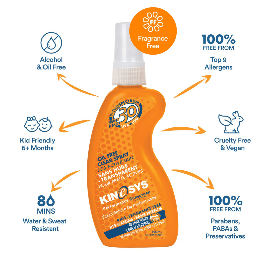 KINeSYS SPF 30 Kids Fragrance Free Spray Sunscreen