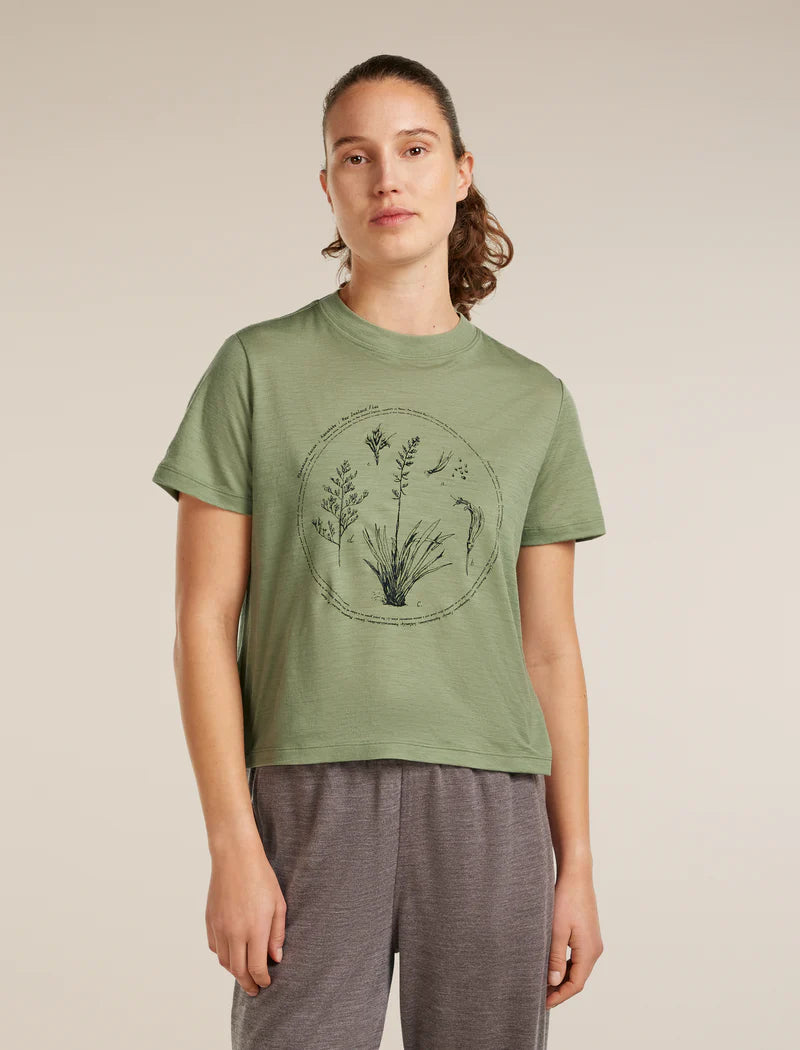 Icebreaker Women's Merino 150 Tech Lite Short Sleeve Crop Tee Seed Story