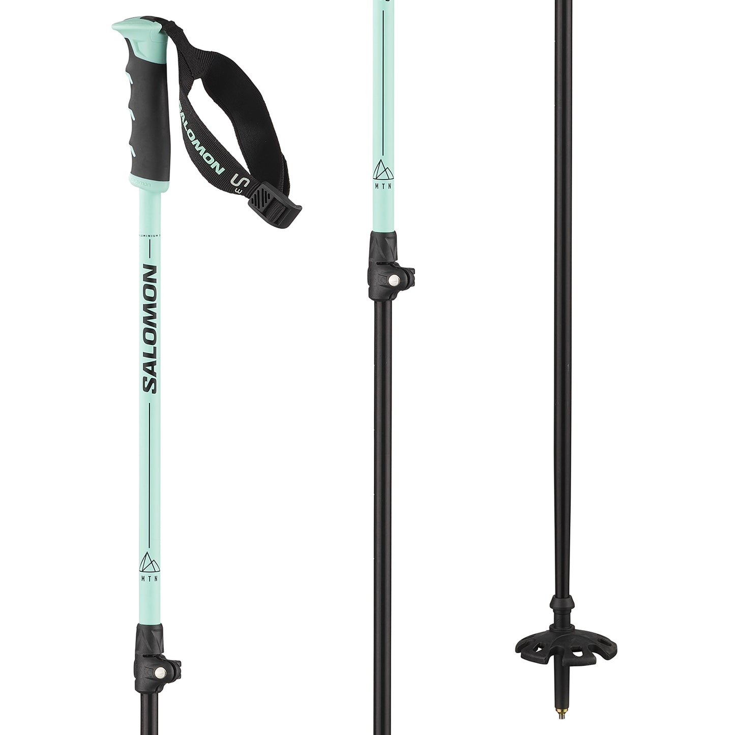 Salomon MTN Aluminum S3 Ski Adjustable Ski Poles - Aqua
